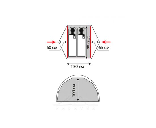 Палатка Tramp Cloud 2 Si Red (TRT-092-red), изображение 2 Палатка Tramp Cloud 2 Si Red (TRT-092-red), изображение 2