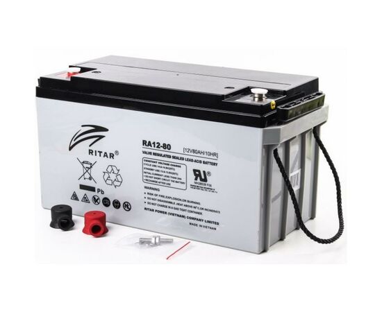 Батарея к ИБП Ritar AGM RA12-80, 12V-80Ah (RA12-80), изображение 2 Батарея к ИБП Ritar AGM RA12-80, 12V-80Ah (RA12-80), изображение 2