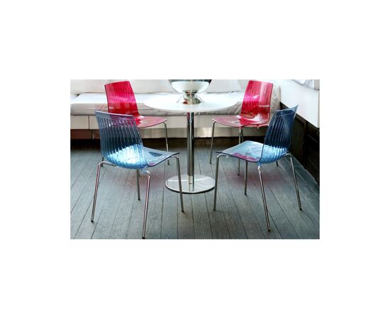 Кухонный стул PAPATYA x-treme-s, сиденье матовый красный кирпич, ножки хром (2649), изображение 3 Кухонный стул PAPATYA x-treme-s, сиденье матовый красный кирпич, ножки хром (2649), изображение 3