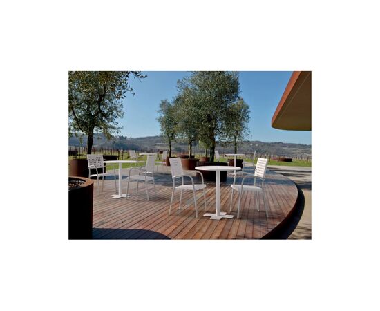 Кухонний стілець PAPATYA karea біле, ніжки алюмінієві (2370), зображення 2 Кухонний стілець PAPATYA karea біле, ніжки алюмінієві (2370), зображення 2