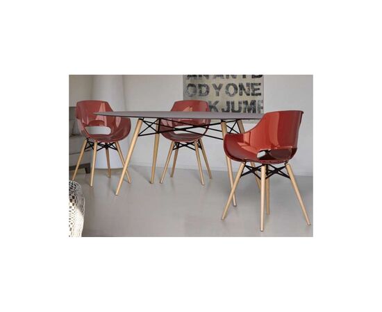 Кухонний стілець PAPATYA OPAL-WOX, сидіння матове жовте, ніжки натуральний (2841), зображення 3 Кухонний стілець PAPATYA OPAL-WOX, сидіння матове жовте, ніжки натуральний (2841), зображення 3