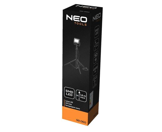 Прожектор Neo Tools алюминий, 220 В, 50Вт, 4500 люмен, SMD LED, кабель 3 м с вил (99-060), изображение 4 Прожектор Neo Tools алюминий, 220 В, 50Вт, 4500 люмен, SMD LED, кабель 3 м с вил (99-060), изображение 4