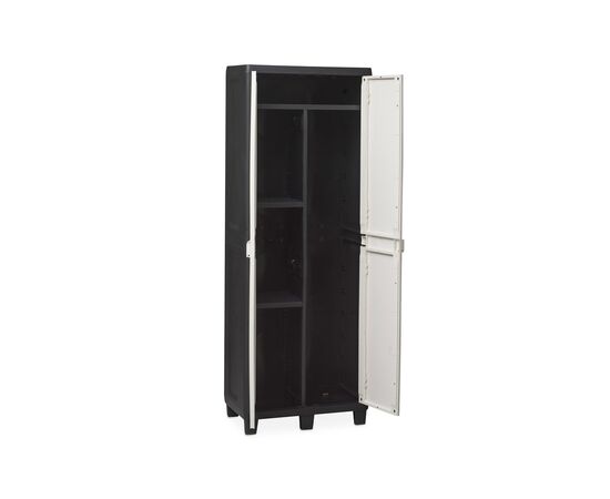 Шкаф хозяйственный Toomax FACTORY S 65x38x178 cm черный/молочно белый (5673), изображение 5 Шкаф хозяйственный Toomax FACTORY S 65x38x178 cm черный/молочно белый (5673), изображение 5