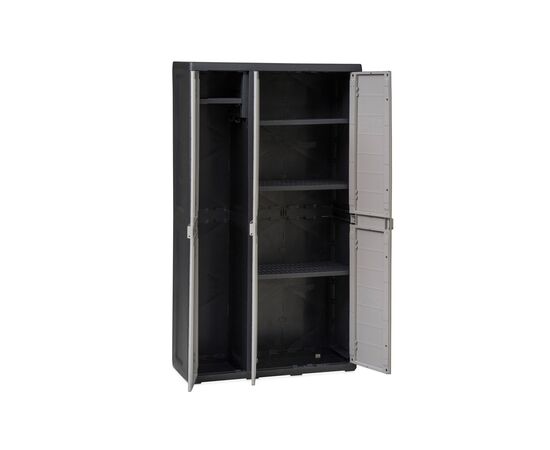 Шкаф хозяйственный Toomax ELEGANCE S 3 двери S 97x38x171cm черный с тепло серым (5668), изображение 4 Шкаф хозяйственный Toomax ELEGANCE S 3 двери S 97x38x171cm черный с тепло серым (5668), изображение 4