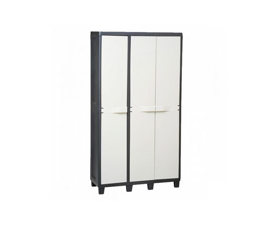 Шкаф хозяйственный Toomax FACTORY S 3 двери 97x38x178 cm черный/молочно белый (5675)