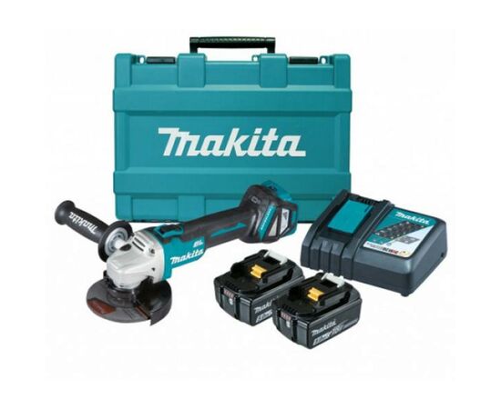 Шлифовальная машина Makita LXT 125мм, 5Аг х 2шт, кейс (DGA511RTE), изображение 3 Шлифовальная машина Makita LXT 125мм, 5Аг х 2шт, кейс (DGA511RTE), изображение 3