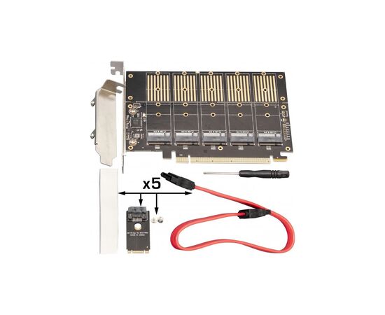 Контролер Frime PCI-E-5xM.2 (B Key) WCH382L (ECF-PCIEtoSSD010), зображення 7 Контролер Frime PCI-E-5xM.2 (B Key) WCH382L (ECF-PCIEtoSSD010), зображення 7