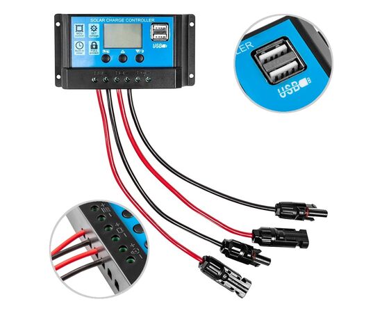 Контролер заряду Neo Tools 20А, 12/24В(OPEN,AGM,GEL), 2xUSB (90-150), зображення 7 Контролер заряду Neo Tools 20А, 12/24В(OPEN,AGM,GEL), 2xUSB (90-150), зображення 7