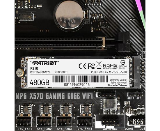 Накопитель SSD M.2 2280 480GB Patriot (P310P480GM28), изображение 6 Накопитель SSD M.2 2280 480GB Patriot (P310P480GM28), изображение 6