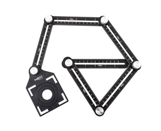 Линейка Neo Tools угловая, алюминий, 6 плечей с шкалой 0-6 см, отверствие в ша (72-351), изображение 4