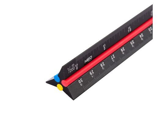 Лінійка Neo Tools трикутна, алюміній, 30 см (72-205), зображення 5 Лінійка Neo Tools трикутна, алюміній, 30 см (72-205), зображення 5