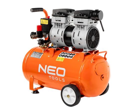 Компрессор Neo Tools безмаслянный, 2-х поршневой, 230В, 50л, 8 Бар, 180л/мин, 115 (12K022)