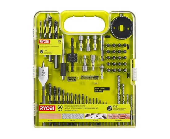 Набор сверл и бит Ryobi RAKDD60, 60 шт (5132004664)