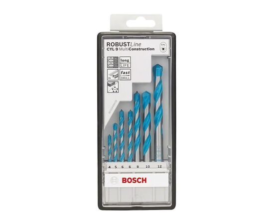 Набір свердл Bosch CYL-9, 7 шт, 4,0 / 5,0 / 6,0 / 6,0 / 8,0 / 10,0 / 12,0 (2.607.010.543)