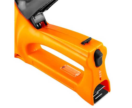 Степлер строительный Neo Tools 4-8 мм, тип скоб J/53, ABS-пластик, профилированная ручка (16-033), изображение 2 Степлер строительный Neo Tools 4-8 мм, тип скоб J/53, ABS-пластик, профилированная ручка (16-033), изображение 2