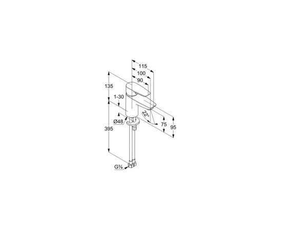 Смеситель KLUDI PureSolid (340280575), изображение 2 Смеситель KLUDI PureSolid (340280575), изображение 2