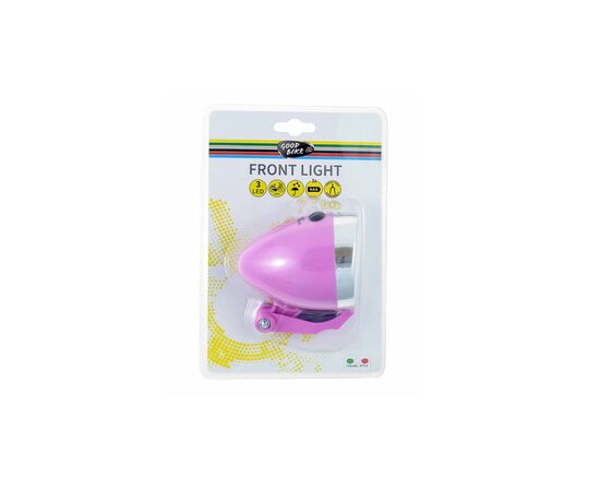 Передняя велофара Good Bike RETRO STYLE 3 LED Pink (94315P-IS), изображение 2 Передняя велофара Good Bike RETRO STYLE 3 LED Pink (94315P-IS), изображение 2