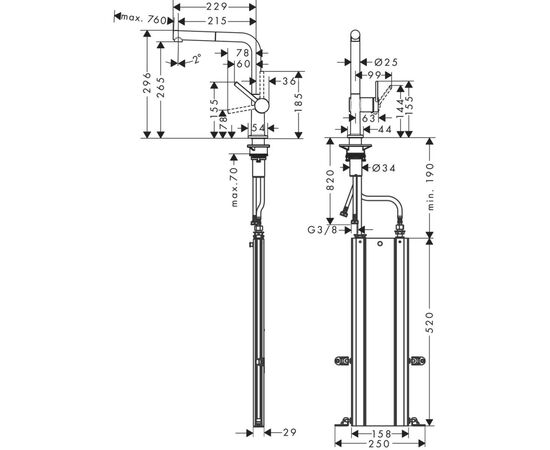 Смеситель Hansgrohe Talis M54 (72809000), изображение 4 Смеситель Hansgrohe Talis M54 (72809000), изображение 4