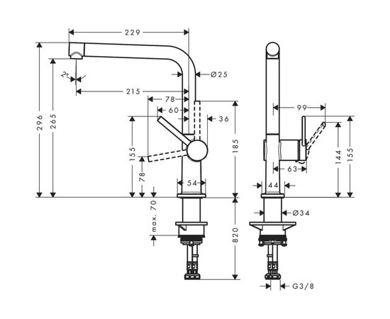 Смеситель Hansgrohe Talis M54 (72840800), изображение 3 Смеситель Hansgrohe Talis M54 (72840800), изображение 3