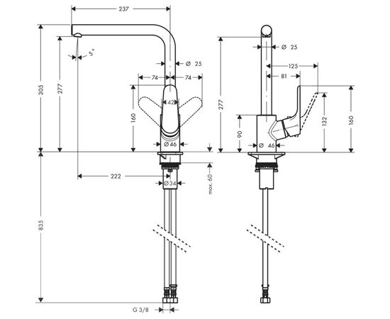 Смеситель Hansgrohe Focus (31817800), изображение 2