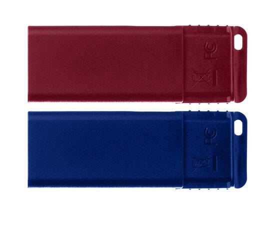 USB флеш накопитель Verbatim 2x32GB Store'n'Go Slider Red/Blue USB 2.0 (49327), изображение 2 USB флеш накопитель Verbatim 2x32GB Store'n'Go Slider Red/Blue USB 2.0 (49327), изображение 2