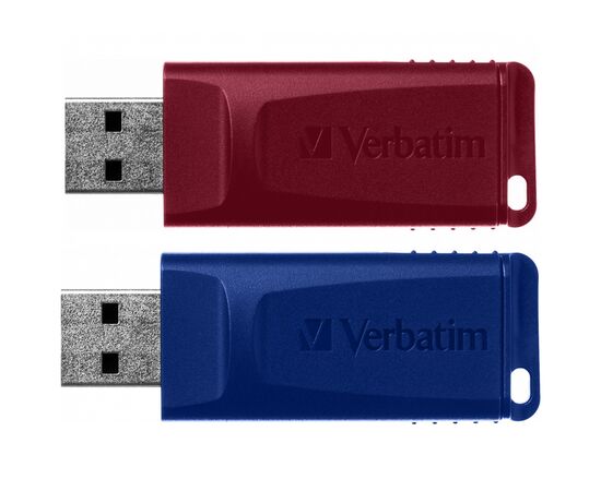 USB флеш накопитель Verbatim 2x32GB Store'n'Go Slider Red/Blue USB 2.0 (49327), изображение 3 USB флеш накопитель Verbatim 2x32GB Store'n'Go Slider Red/Blue USB 2.0 (49327), изображение 3
