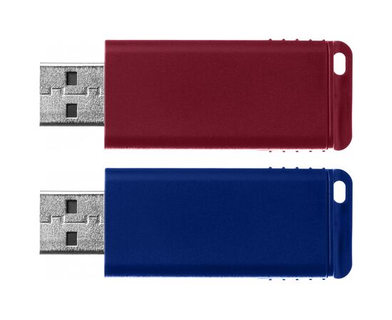USB флеш накопитель Verbatim 2x32GB Store'n'Go Slider Red/Blue USB 2.0 (49327), изображение 4 USB флеш накопитель Verbatim 2x32GB Store'n'Go Slider Red/Blue USB 2.0 (49327), изображение 4