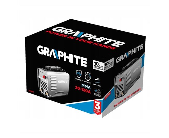Зварювальний апарат Graphite IGBT, 230В, 160А (56H812), зображення 9 Зварювальний апарат Graphite IGBT, 230В, 160А (56H812), зображення 9