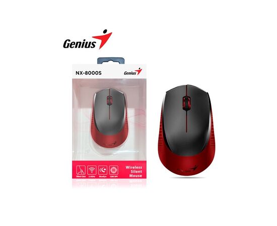 Мышка Genius NX-8000 Silent Wireless Red (31030025401), изображение 2 Мышка Genius NX-8000 Silent Wireless Red (31030025401), изображение 2