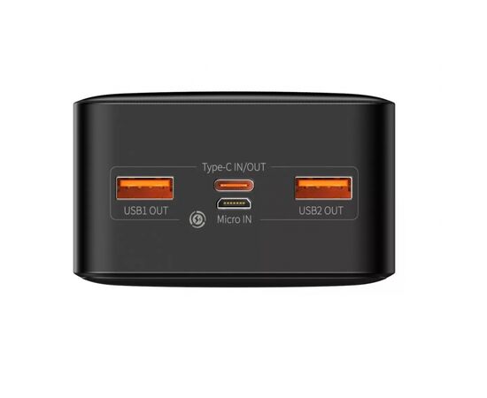 Батарея универсальная Baseus Bipow 30000mAh, PD/3.0/20W, QC/3.0, FCP, AFC, black (PPDML-N01), изображение 2 Батарея универсальная Baseus Bipow 30000mAh, PD/3.0/20W, QC/3.0, FCP, AFC, black (PPDML-N01), изображение 2