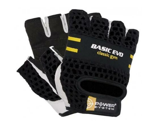 Рукавички для фітнесу Power System Basic EVO PS-2100 Black Yellow Line XS (PS_2100E_XS_Black/Yellow)