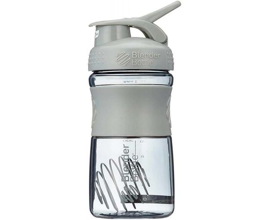 Шейкер спортивний BlenderBottle SportMixer 590ml Grey ORIGINAL (SM 20oz Grey), зображення 5 Шейкер спортивний BlenderBottle SportMixer 590ml Grey ORIGINAL (SM 20oz Grey), зображення 5