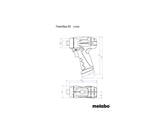 Шуруповерт Metabo PowerMaxx BS Basic, 10.8V 2x2Aг, кофр, набор бит и сверел 63 (600080880), изображение 2 Шуруповерт Metabo PowerMaxx BS Basic, 10.8V 2x2Aг, кофр, набор бит и сверел 63 (600080880), изображение 2