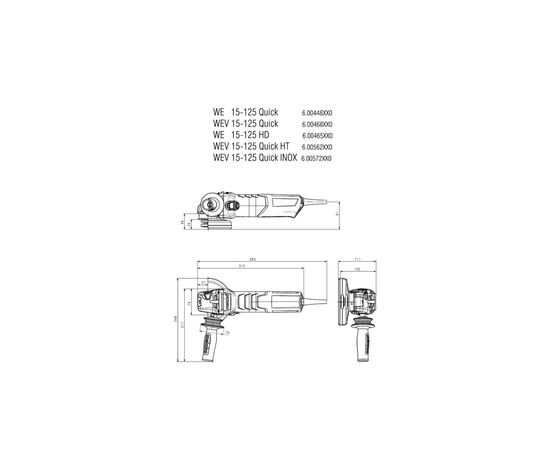 Шлифовальная машина Metabo WEV 15-125 Quick (600468000), изображение 5 Шлифовальная машина Metabo WEV 15-125 Quick (600468000), изображение 5