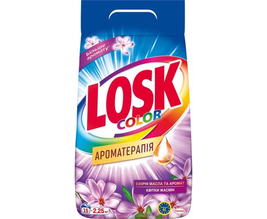 Пральний порошок Losk Ароматерапія Ефірні олії та аромат квітки Жасмін 2.25 кг (9000101547023)