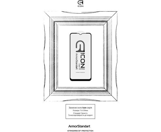 Стекло защитное Armorstandart Icon Samsung A03 Black (ARM60631), изображение 3