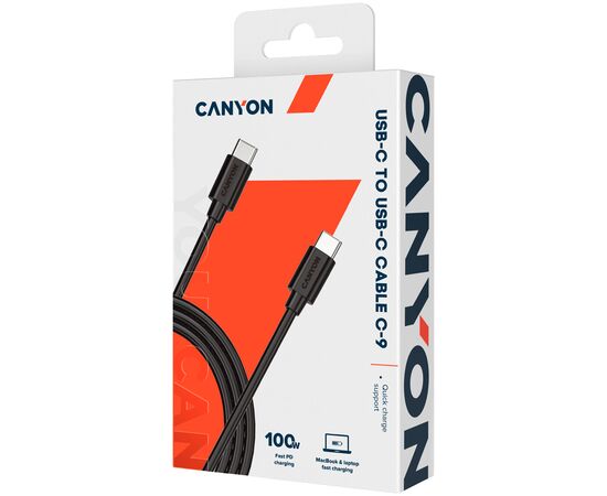 Дата кабель USB-C to USB-C 1.2m 100W 20V/ 5A black Canyon (CNS-USBC9B), изображение 5 Дата кабель USB-C to USB-C 1.2m 100W 20V/ 5A black Canyon (CNS-USBC9B), изображение 5