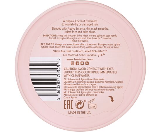 Маска для волос Lee Stafford Coco Loco с кокосовым маслом 200 мл (5060282703452), изображение 3 Маска для волос Lee Stafford Coco Loco с кокосовым маслом 200 мл (5060282703452), изображение 3
