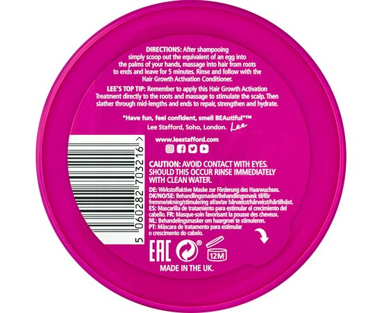Маска для волос Lee Stafford Hair Growth активатор роста волос 200 мл (5060282703216), изображение 3 Маска для волос Lee Stafford Hair Growth активатор роста волос 200 мл (5060282703216), изображение 3