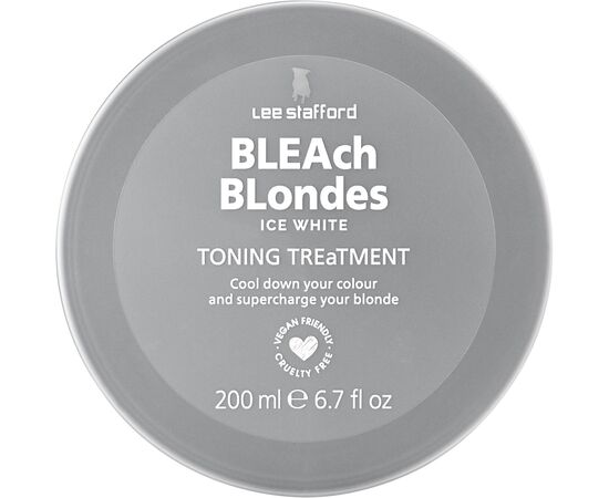 Маска для волос Lee Stafford Bleach Blondes Ice White для пепельных и седых оттен. 200 мл (5060282702684), изображение 2 Маска для волос Lee Stafford Bleach Blondes Ice White для пепельных и седых оттен. 200 мл (5060282702684), изображение 2