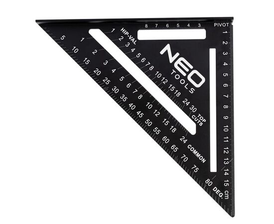 Косинець Neo Tools 15 см, 18.3x18.3x2.2 см, 45 і 90° (72-102)