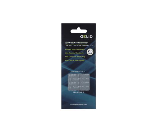 Термопрокладка Gelid Solutions GP-Extreme 120x20x2.0 mm 2шт (TP-VP05-D), зображення 3 Термопрокладка Gelid Solutions GP-Extreme 120x20x2.0 mm 2шт (TP-VP05-D), зображення 3