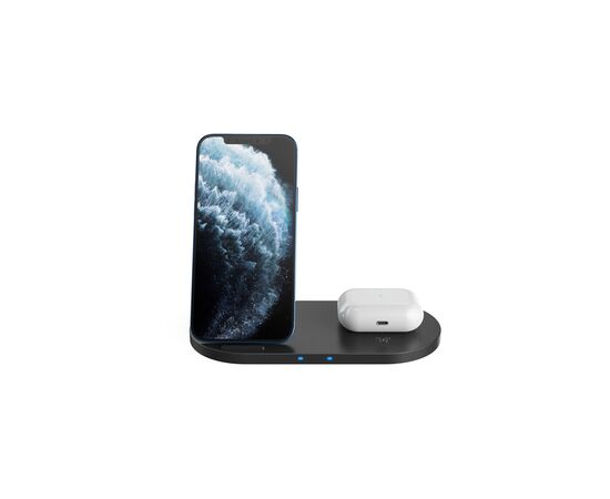 Зарядное устройство Canyon 2in1 Wireless 10W/7.5W/5W Type-C 1.2 m (CNS-WCS202B), изображение 2 Зарядное устройство Canyon 2in1 Wireless 10W/7.5W/5W Type-C 1.2 m (CNS-WCS202B), изображение 2