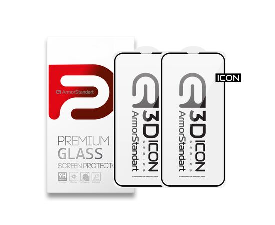 Скло захисне Armorstandart Kit Icon 3D iPhone 13 / 13 Pro Black 2pcs (ARM62764)