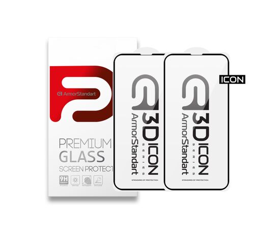Стекло защитное Armorstandart Kit Icon 3D iPhone 13 Pro Max Black 2pcs (ARM62762)