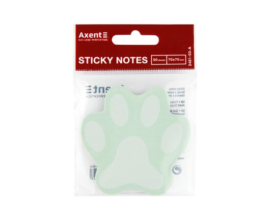 Бумага для заметок Axent 70x70мм, 50 листов Paw зеленый (2481-03-A), изображение 2