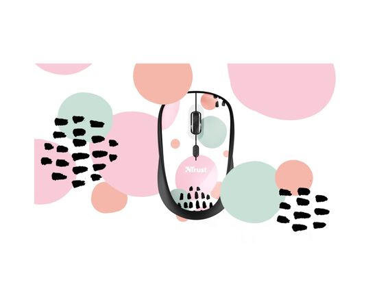 Мышка Trust YVI Wireless Pink Circles (24441), изображение 2 Мышка Trust YVI Wireless Pink Circles (24441), изображение 2