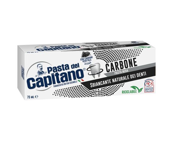 Зубна паста Pasta del Capitano Carbone з активованим вугіллям 75 мл (8002140032219)