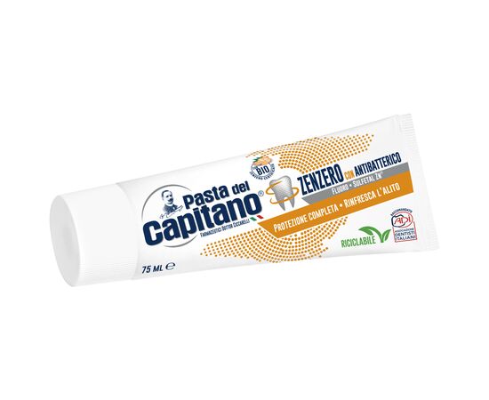 Зубная паста Pasta del Capitano Zenzero Антибактериальная с имбирем 75 мл (8002140039911), изображение 2 Зубная паста Pasta del Capitano Zenzero Антибактериальная с имбирем 75 мл (8002140039911), изображение 2