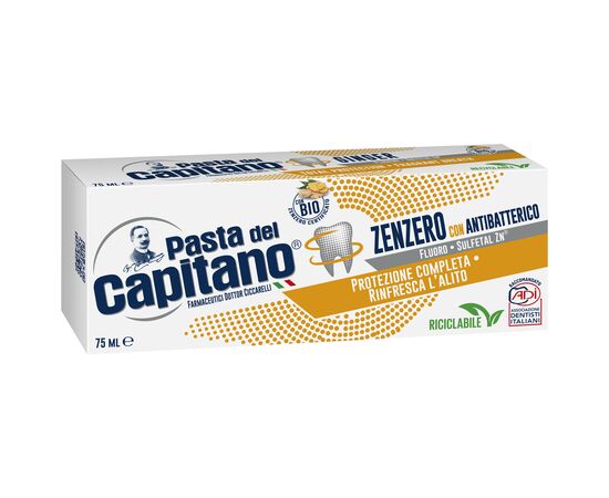 Зубная паста Pasta del Capitano Zenzero Антибактериальная с имбирем 75 мл (8002140039911)